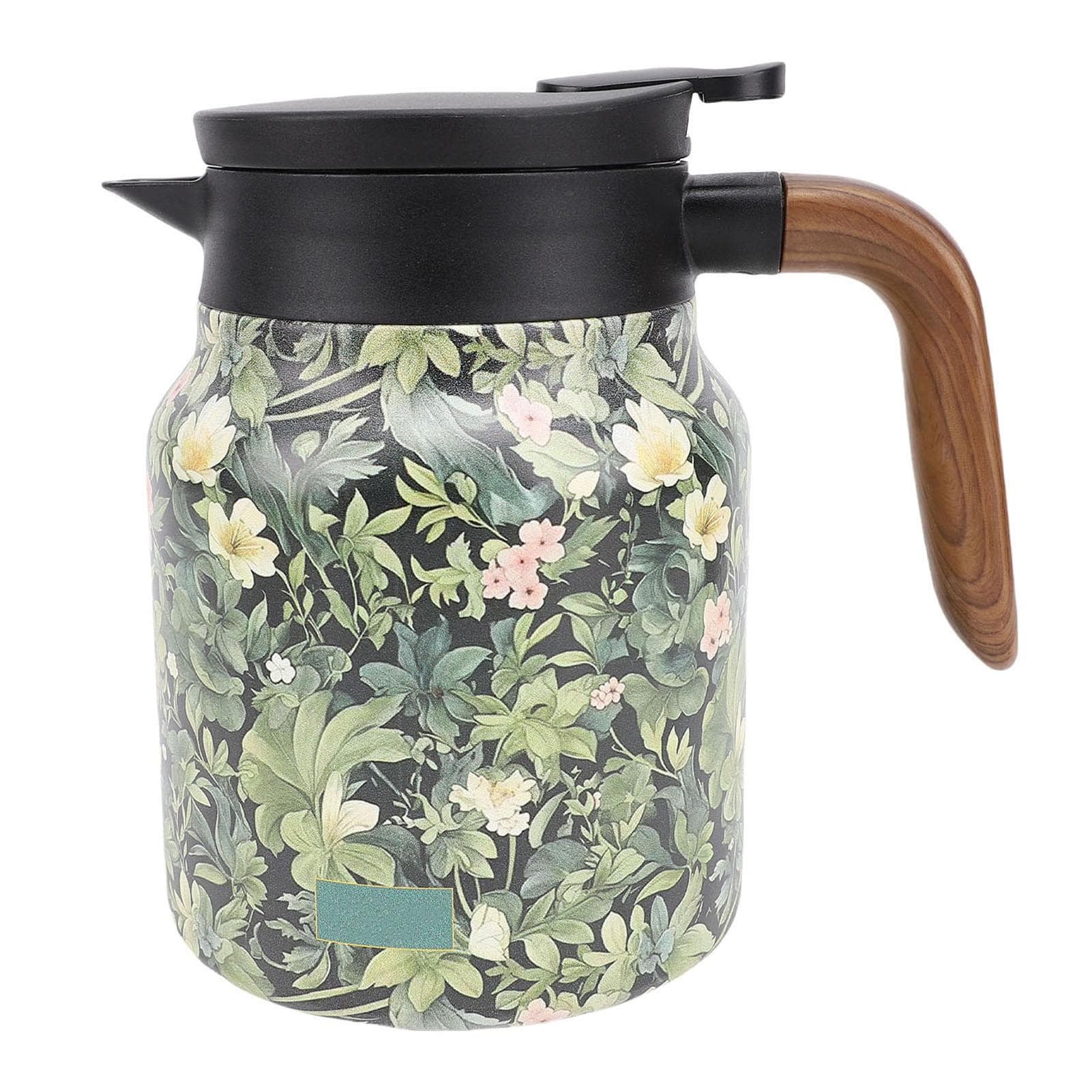 Insulated Teapot with Infuser 1000ml Leak Proof 316 Stainless Steel Floral Pattern Temp Digital L(for 6.5-9kg)