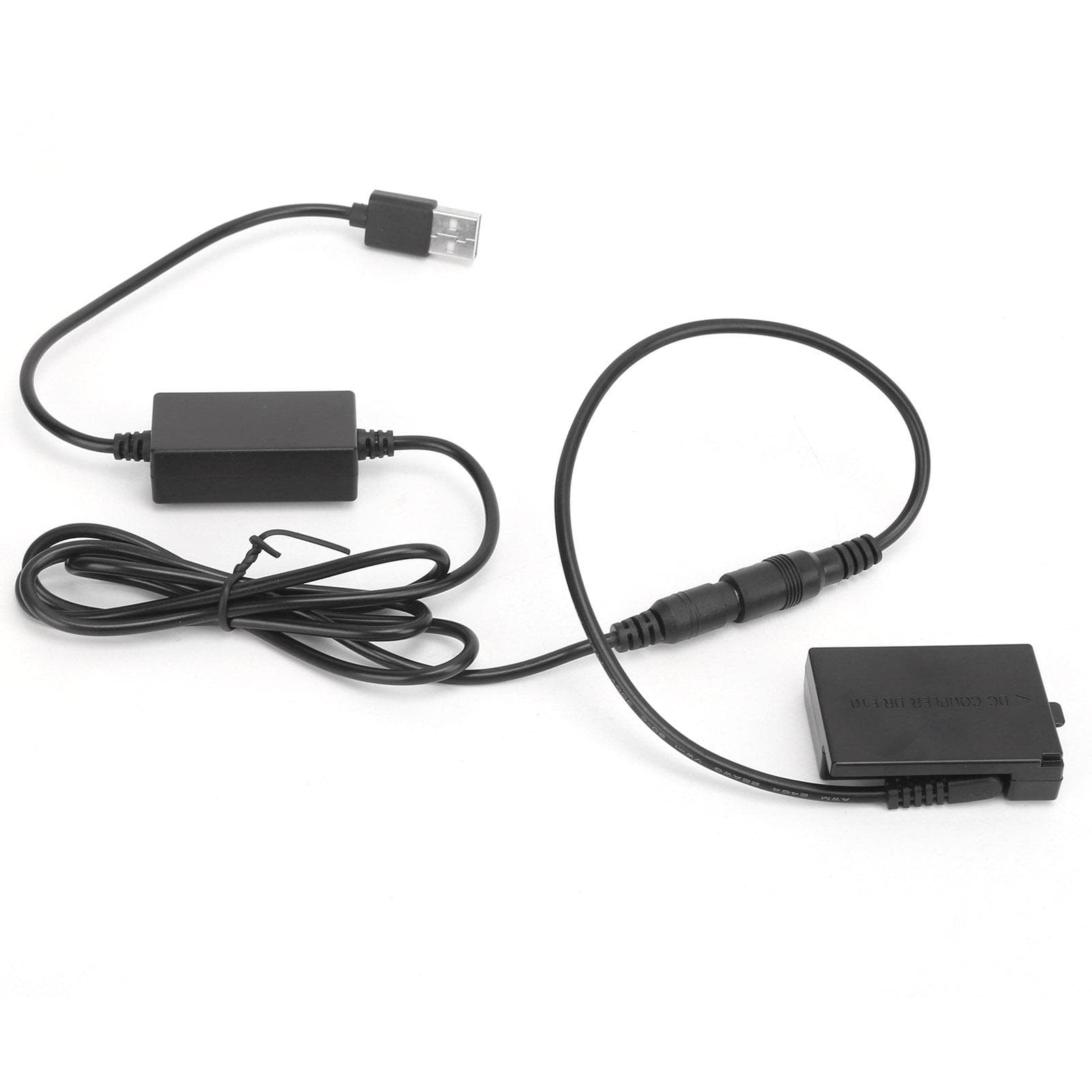 LPE10 Dummy Battery DC Coupler Power Adapter with USB Drive Cable for Canon 1100D 1200D 1300D 1500D