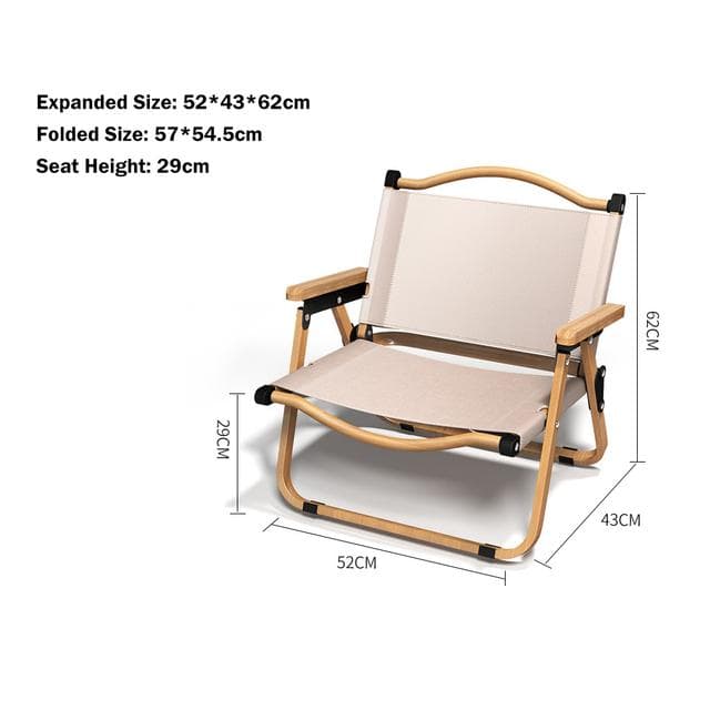 Autumn Camping Low Chair Portable Outdoor Chair Aluminum Alloy Wood Grain Folding Chair Camping Equipment Kermit Chair None