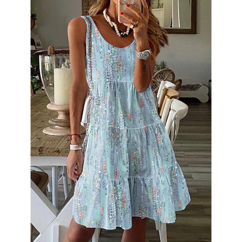 YYFS Women's Fashion Summer Spring Sleeveless Suspenders Loose Waistline Casual Dresses XL