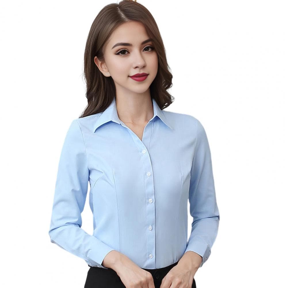 Women Shirt Elegant Lapel Collar Women's Shirt Collection Long Sleeve Slim Fit Office Lady Tops for Work Wear Fall Blouse Styles XXL