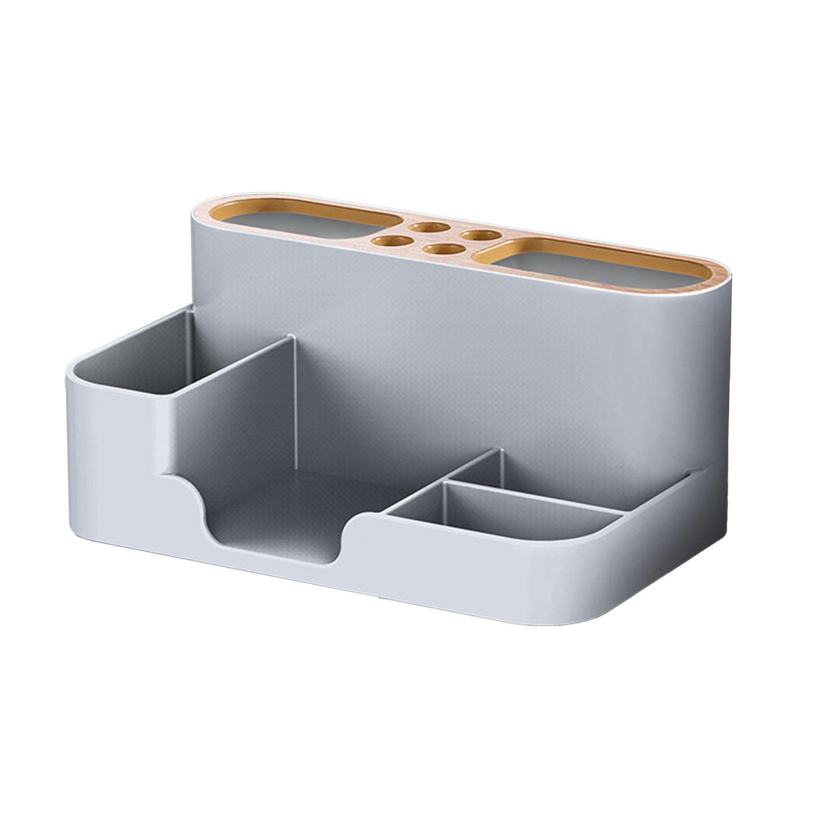 Desktop Storage Box Plastic Multi Grid Simple Makeup Brush Holder Office Supplies Organizer for gray