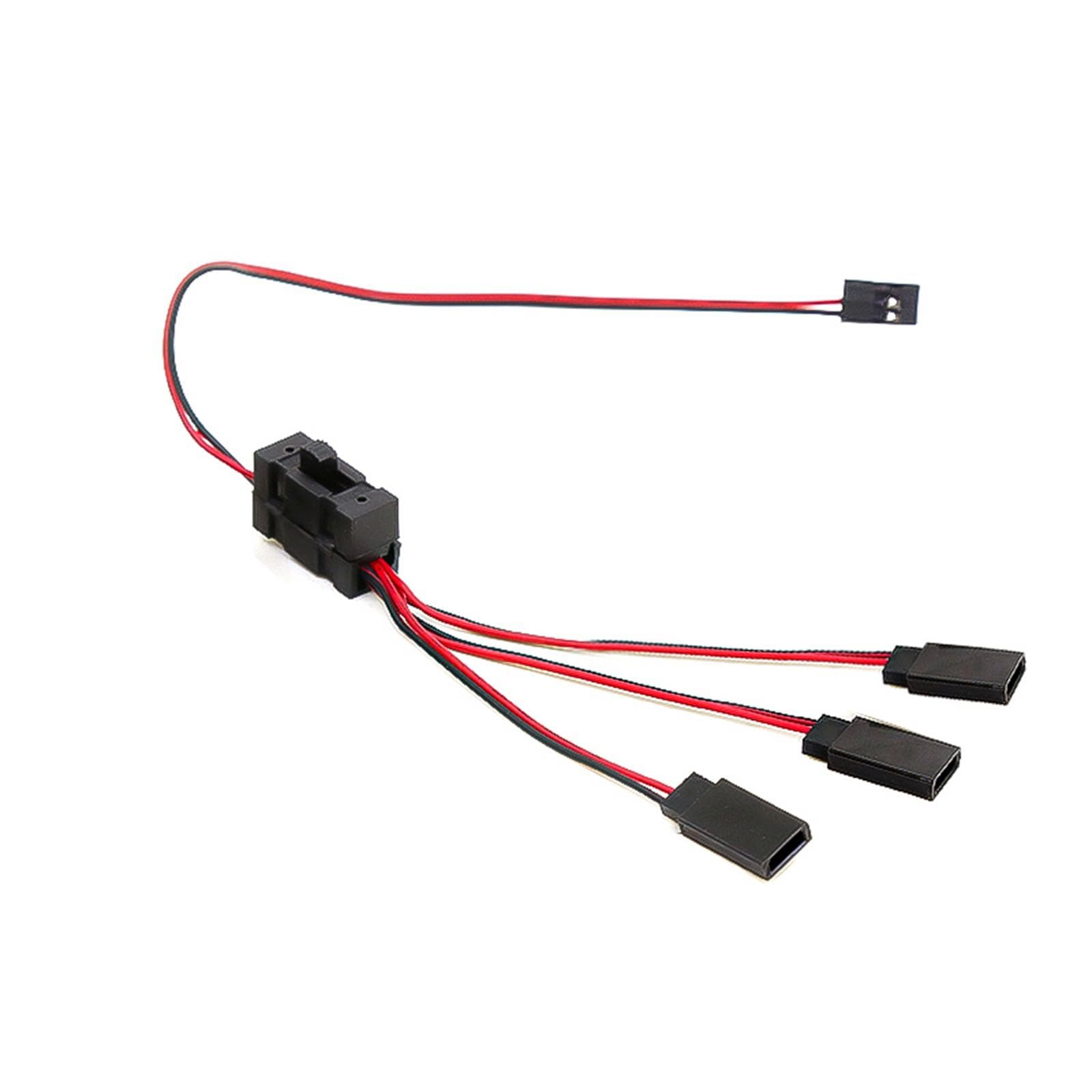 3 way LED Light On/off Controller Switch Y Cable for TRX-4 SCX10 1/10 Remote control Car Light black