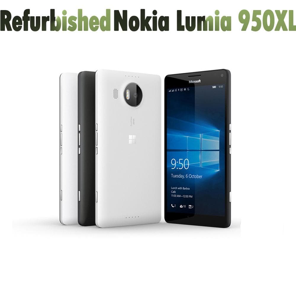 Refurbished Nokia Unlocked Original Nokia 950 Dual SIM Single SIM phone 4G GSM 20MP 3300mAh Mobile Phone With 1/2 SIM Single SIM Simple Set black