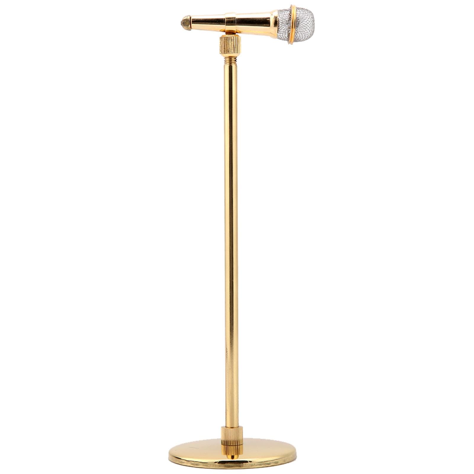 Copper Gold plated Microphone Model Microphone Crafts Ornaments Musical Instrument Model