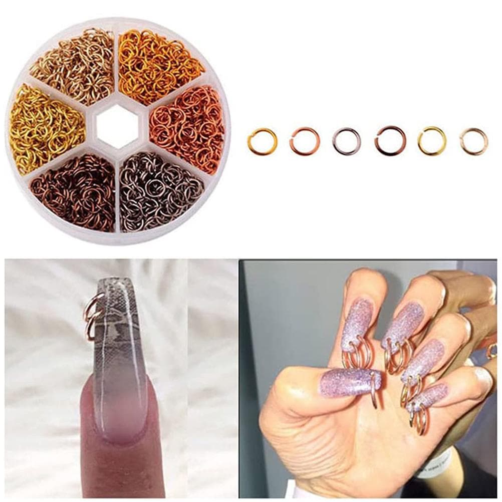 Nail Art Design Pendant Set 3D Metal Rings DIY Jewelry Craft Supplies Nail Jewelry Decorations 3D