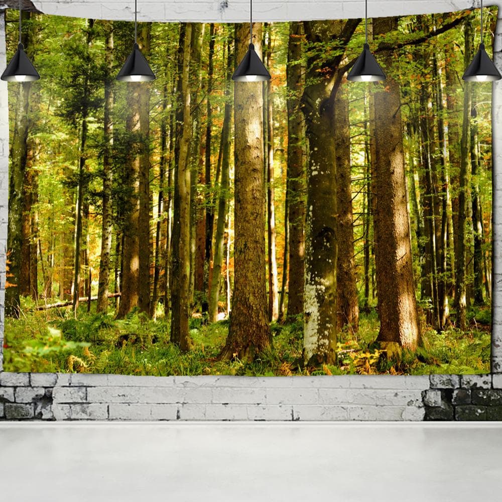 Pine River Cabin Landscape Tapestry Wall Hanging Psychedelic Hippie Tapiz Art Decor Background Cloth 230x180cm