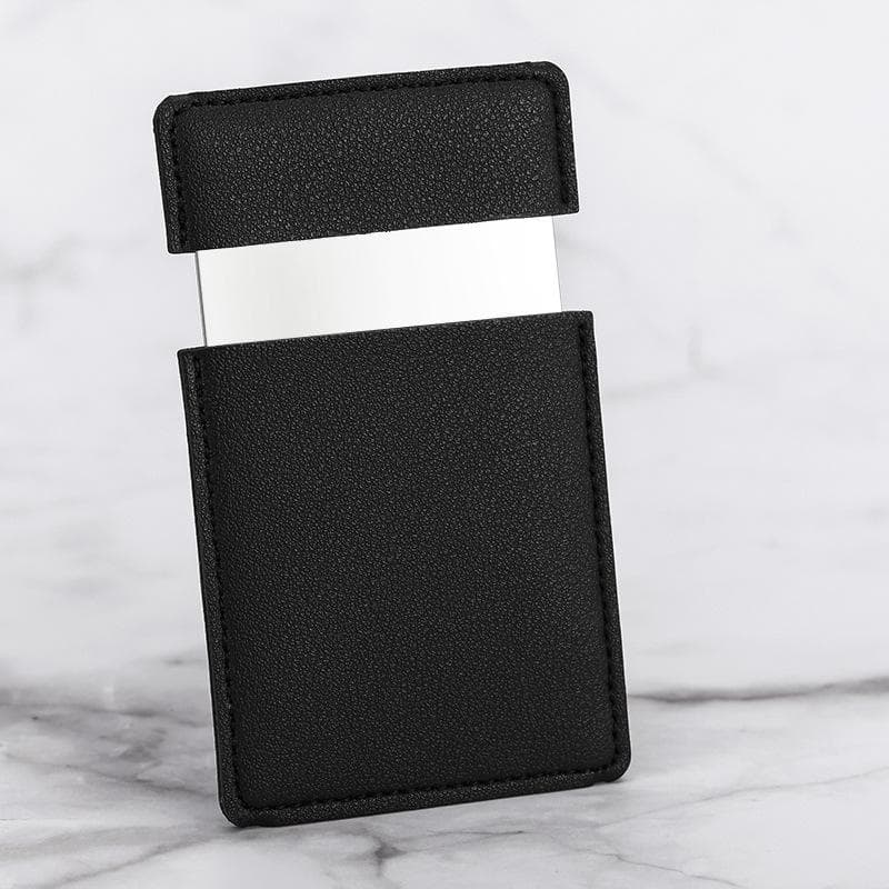 Ultra-thin Makeup Mirror Vanity Mirror Cosmetic Make Up Pocket Rectangle Foldable Compact Makeup Folding Mirrors Unbreakable black