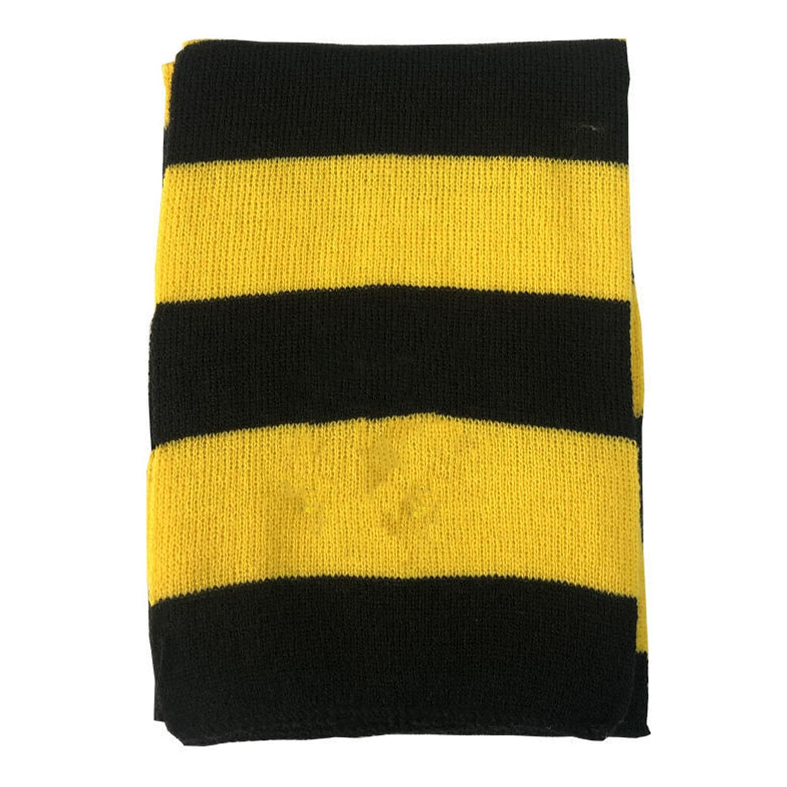 School Striped Scarf Yellow and Black Color Striped Print Soft Scarf for Boys Girls Winter