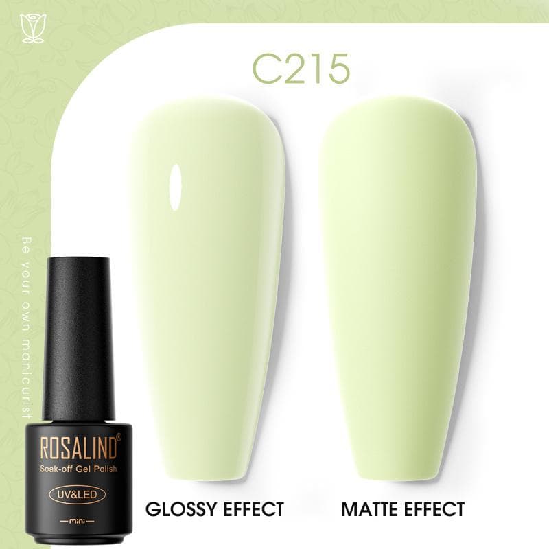 ROSALIND Nail Gel Polish Semi Permanent Varnish Hybrid UV Gel Polish Soak Off Nail Art Gel Top Base Coat Matt Top For Manicure Nail Art RA-C215