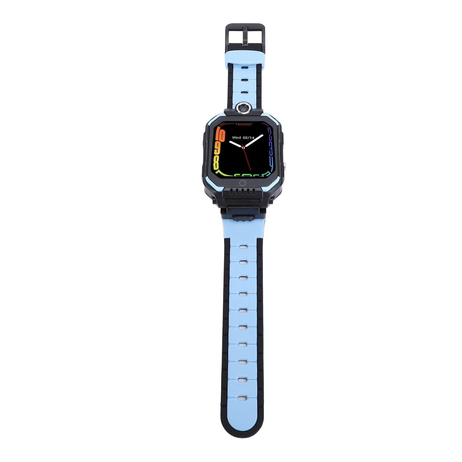 Kids Smartwatch HD Touchscreen Camera Silicone IP68 Waterproof Long Standby Multi Language Digital blue