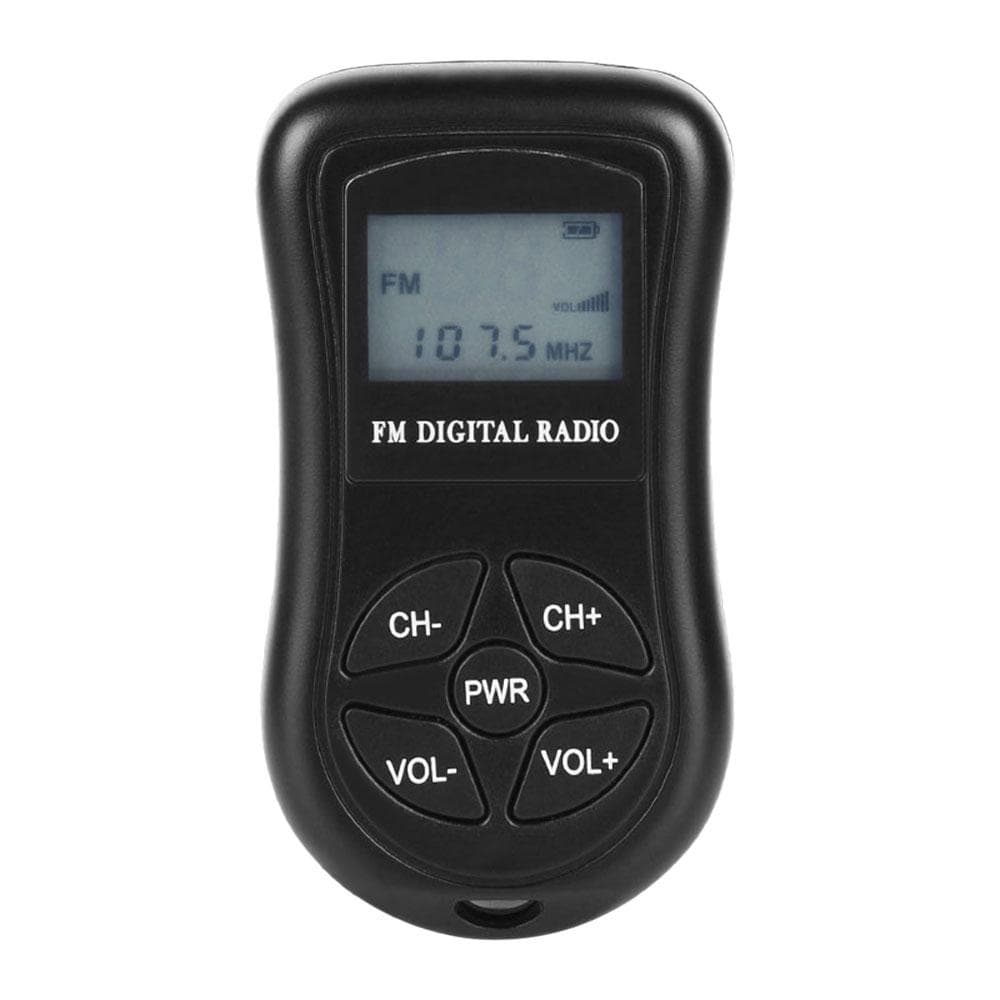KDKA-600 Mini FM Stereo Radio Portable Digital DSP Receiver with 1.15 Inch LCD Display Screen black
