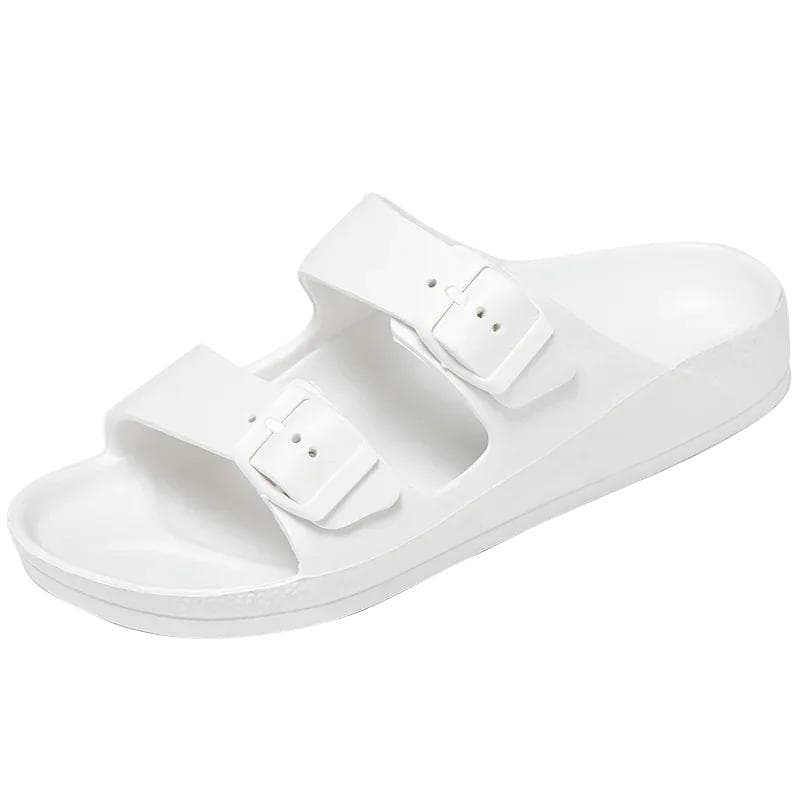 Summer Men's Sandal Men Slippers Brand Women Soft Sandals Women Beach Casual Shoes EVA Slides Original Men Flip-flop Sandals 36 white