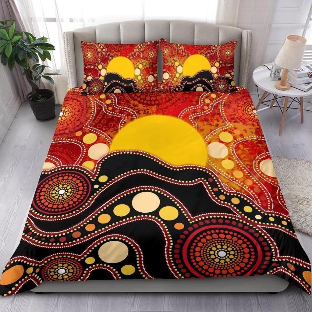 Purple Australian Original Bedding Set Geometric Pattern Duvet Cover Microfiber Indigenous Style Comforter Cover Twin King Size EU King(240x220cm)