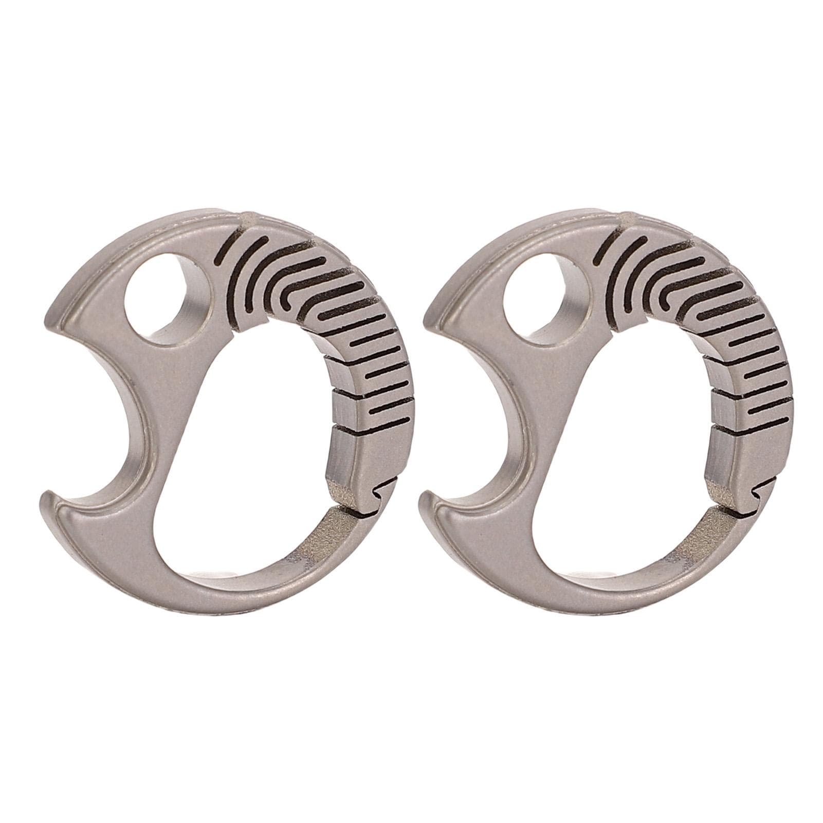 2pcs Portable Ti Alloy Keychain Bottle Opener Outdoor Keyring Buckle Key Holder for Camping Hiking