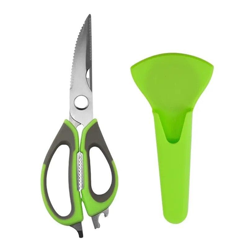 Kitchen Shears Heavy Duty Kitchen Scissors With Cover For Meat Vegetables BBQ Kitchen Accessories Cooking Tools green