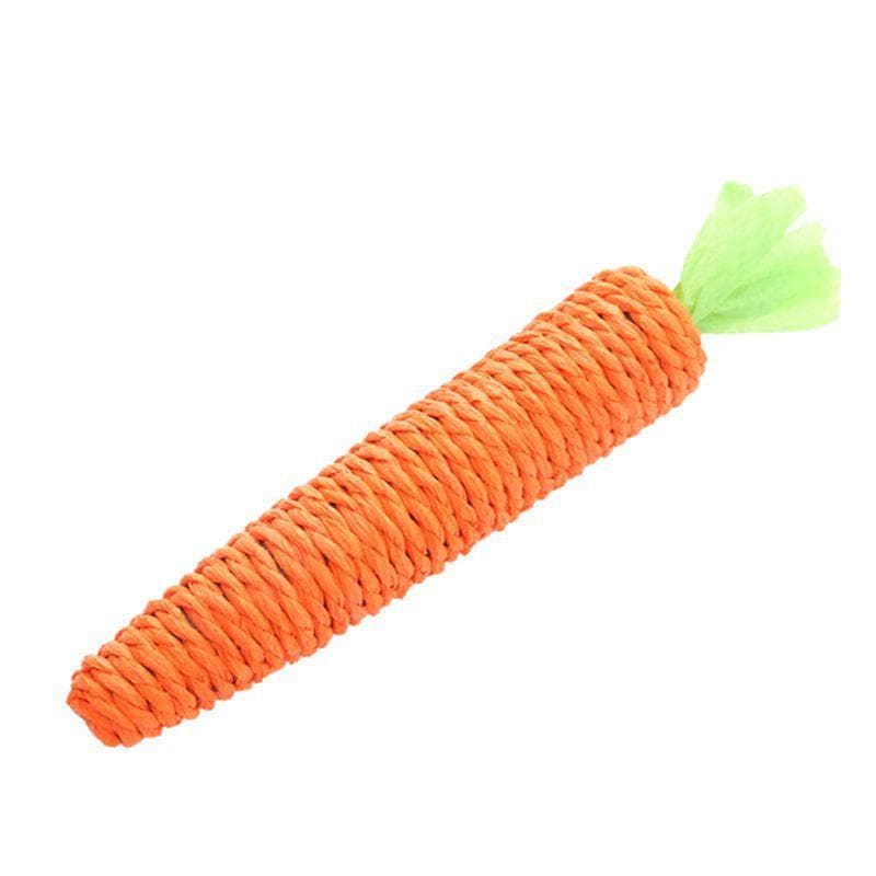 Carrot Pet Cat Toy Paper Rope Chew Toys Built-in Bell Small Animals Cute Pet Toys red