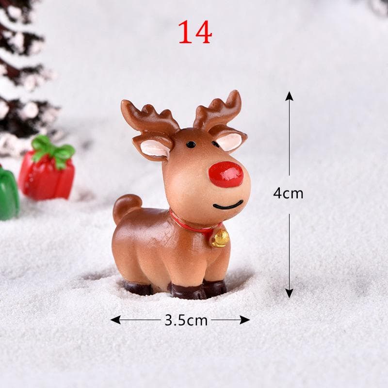 1PC Gifts Santa Claus Miniatures Christmas Tree Resin Figurines Snowman Fairy Garden Decor