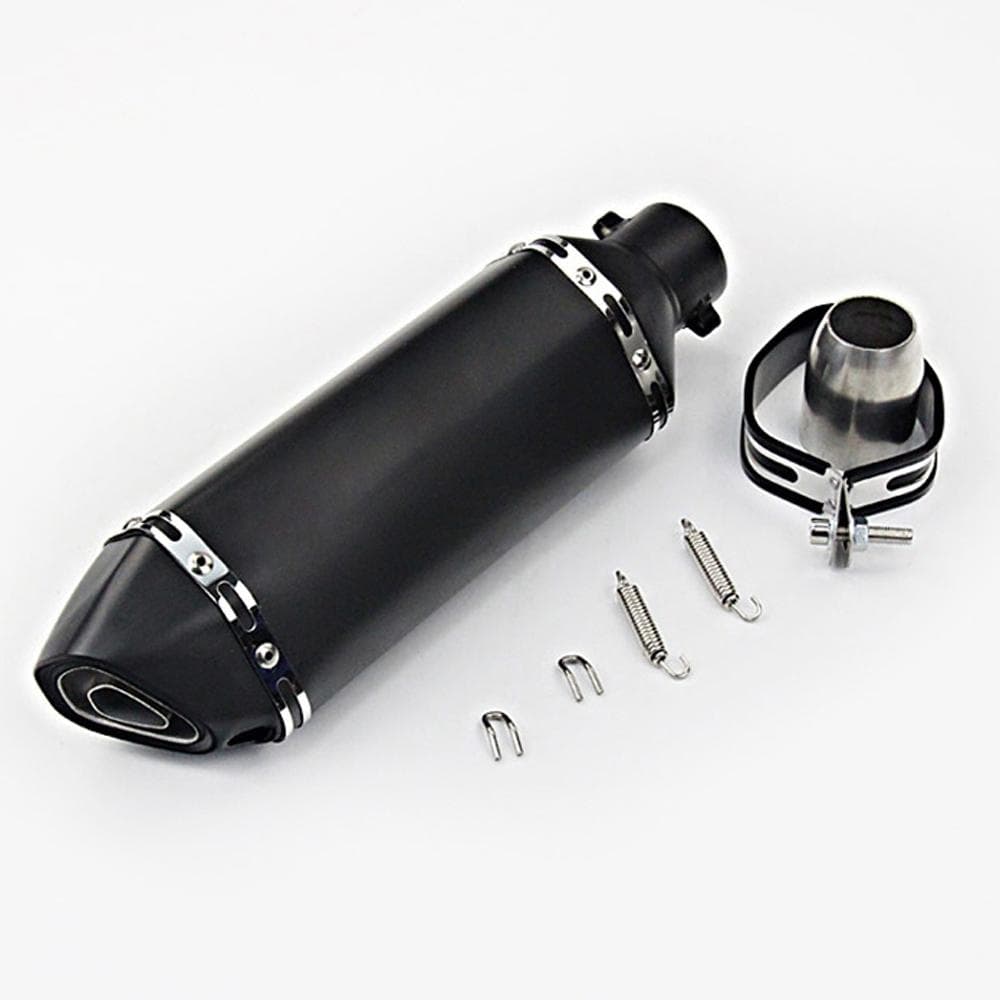 3851mm Motorcycle Exhaust Muffler Pipes Slip on Silencer Stainless Steel Tail Tube High black