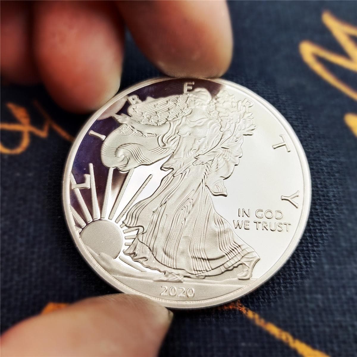 2020, American Statue of Liberty Eagle Coin, Silver plated, Commemorative Coin Collection, new, Gift