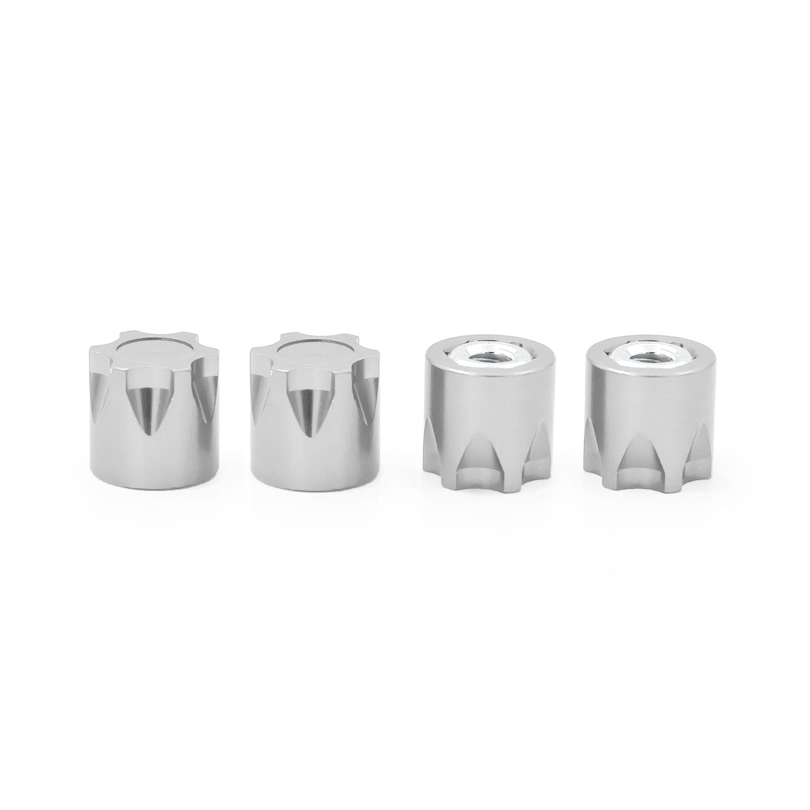 4PCS Aluminium Wheel Rim Center Cap M4 Nut Replacement for TRAX4 TRAX6 SCX10 90046 Redcat Gen8 silver