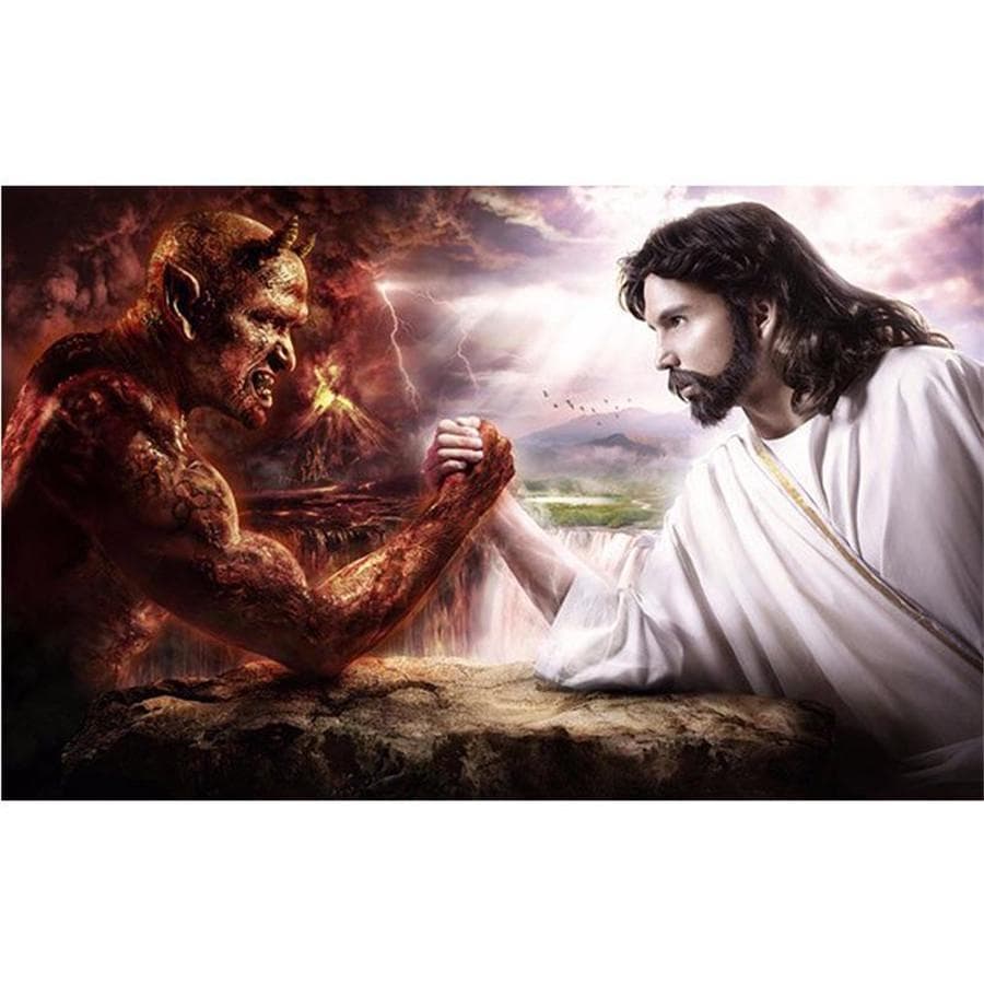 Full 5D Diy Diamond Painting God and Demon Embroidery Cross Stitch Home Decor Handmade Gift 60x80cm