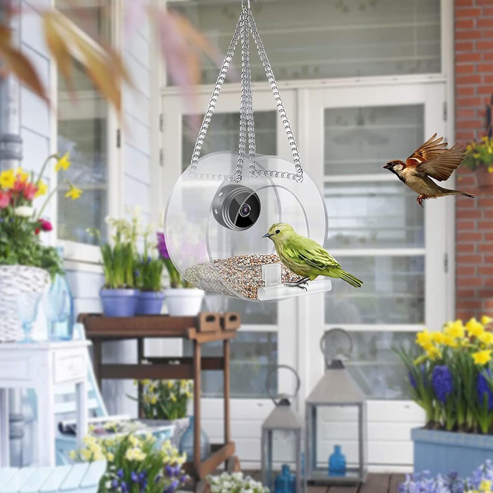 Smart Bird Feeder With Camera, Outdoor Hanging, HD 1080P Night Version Camera WiFi Remote Bird Watching Feeder One Size