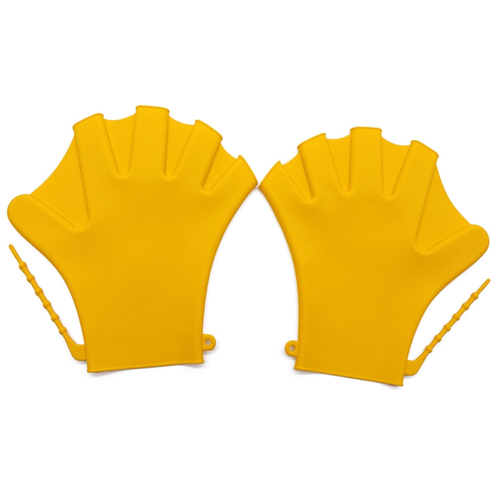 1 Pair Swimming Gloves Webbed Fitness Water Resistance Training Gloves Silicon Swimming Diving yellow