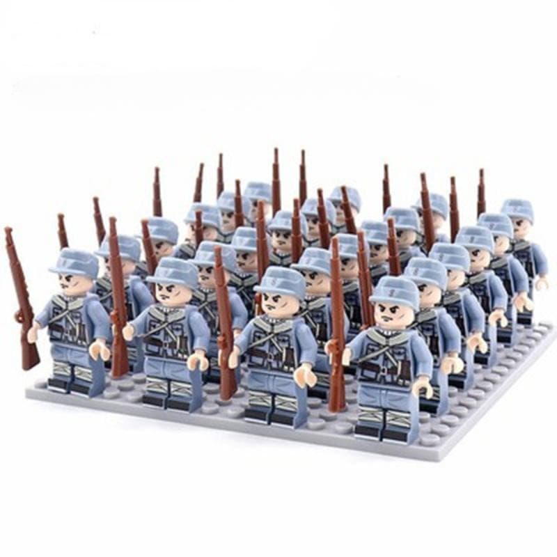 24PCS/SET WW2 Military Soldiers Rifle Weapons Gun Figures Parts Blocks Assembly DIY Model Building Kits Toys
