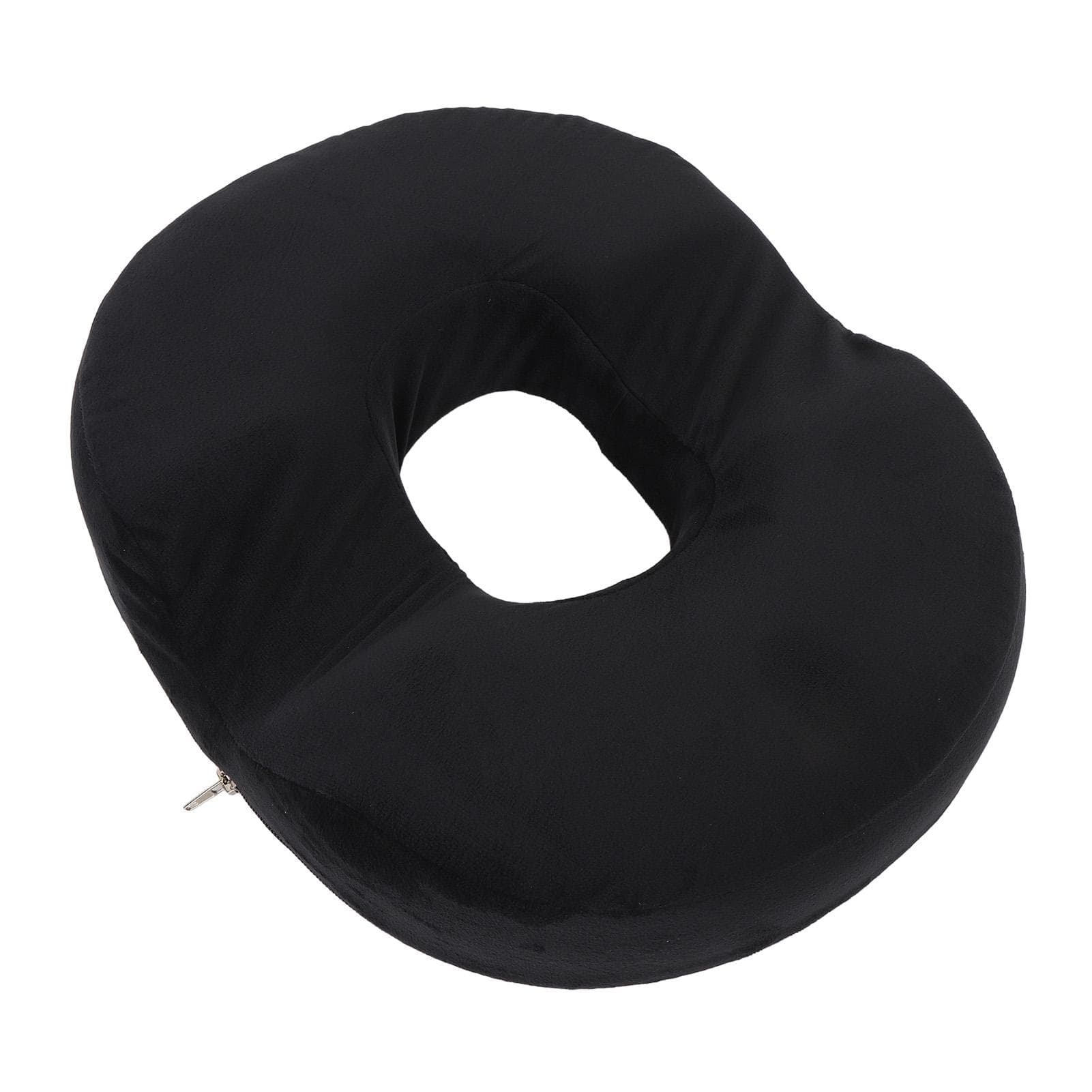 Donut Pillow for Sitting Memory Foam Ergonomic Breathable Hollow Office Chair Cushion Pad Black
