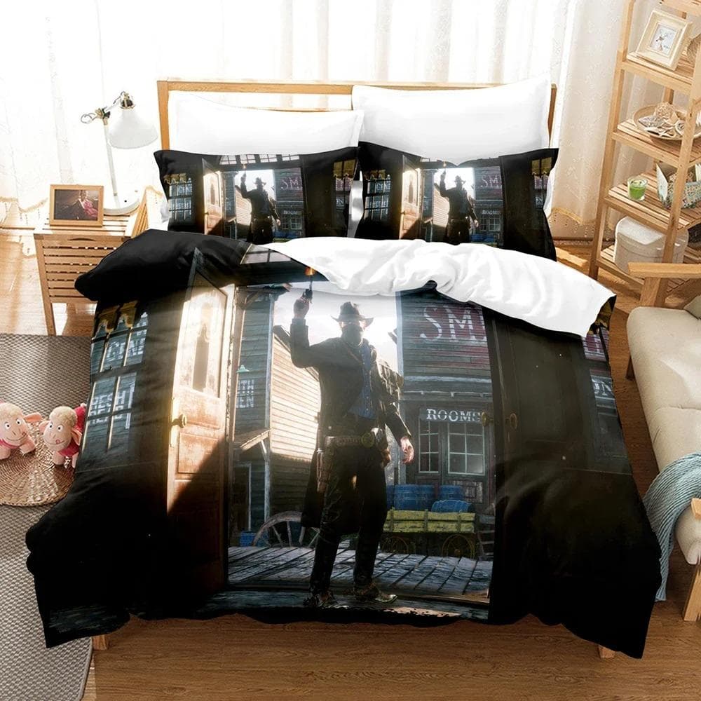 Fashion 3D Red Dead Redemption Bedding Sets Duvet Cover Set With Pillowcase Twin Full Queen King Bedclothes Bed Linen EU Single 135x200cm