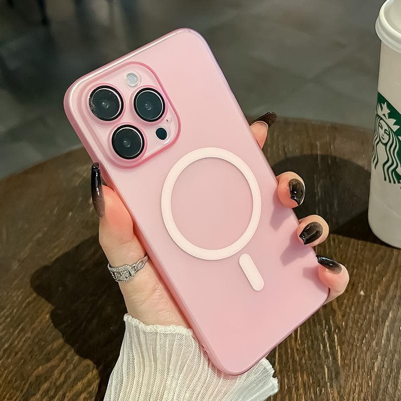 Applicable To Apple 16 Mobile Phone Case Ice Fog Magnetic Translucent IPhone 15 Matte Ultra-thin 14 Fine Hole Pc Protection Case iPhone11