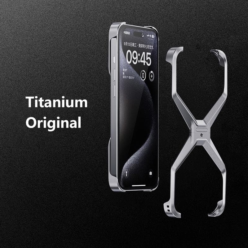 Metal Aluminum Alloy Rimless X Type Phone Case For iPhone 12 13 14 15 Pro Max Plus Heat Dissipation Removable Armor Cover Funda For iPhone 15 Pro