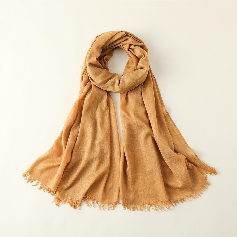 Summer Silk Scarf for Women, Fashionable Sun Protection and Shading, Beach Long Scarf, Solid Color Cotton and Linen Silk Scarf, Scarf 100*195CM