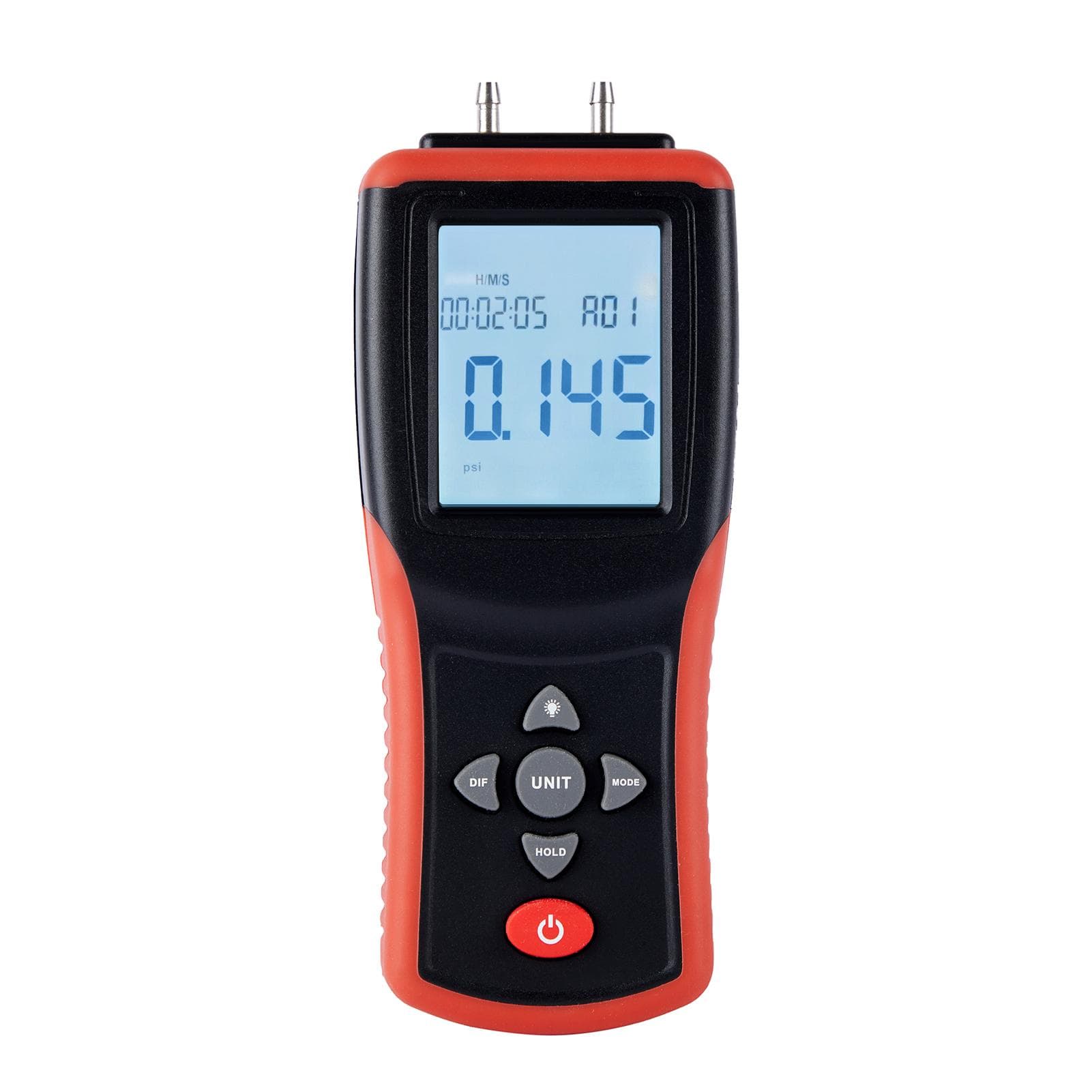 Digital Manometer 2.4-inch LCD High Precision Hand-held Dual-port Manometer +/-2Psi Differential Air