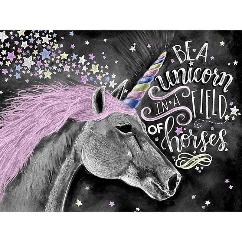 Diamond Painting Diamond Embroidery Text Word Picture of Rhinestones Mosaic Drawings  BE A Unicorn 20X30CM