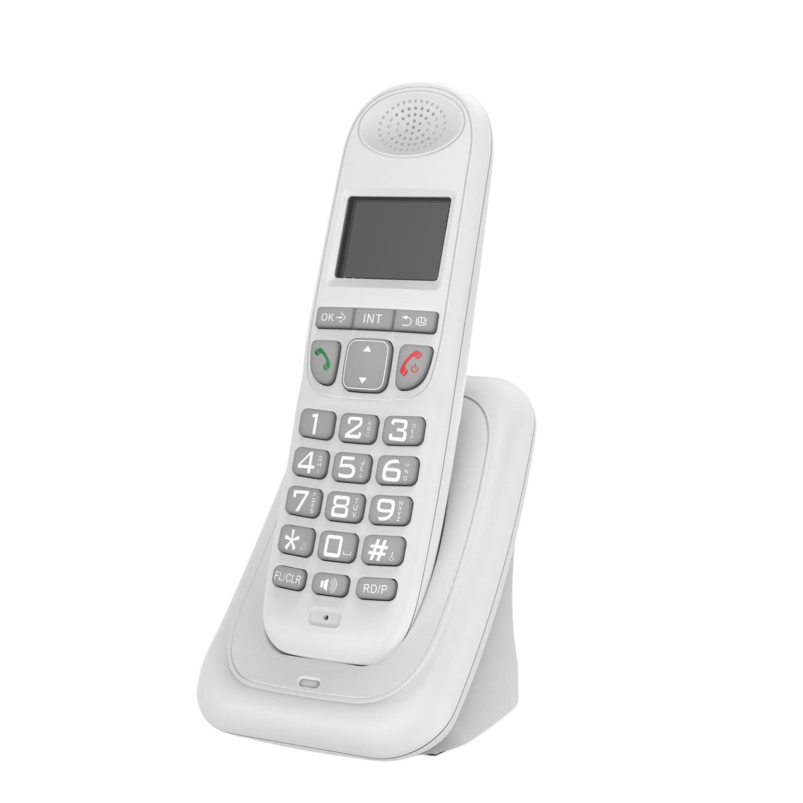 Expandable Cordless Phone System with 3 Lines Display Caller ID Support 5 Handsets Connection 50 W-EU white
