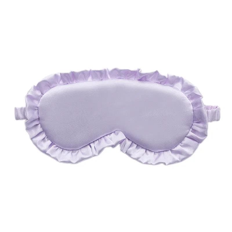 Silk Ruffle Sleep Eye Mask Soft Sleeping Eye Covers Multicolor Night Dream Blackout Eye Patches For Woman Man To Sleep Better purple