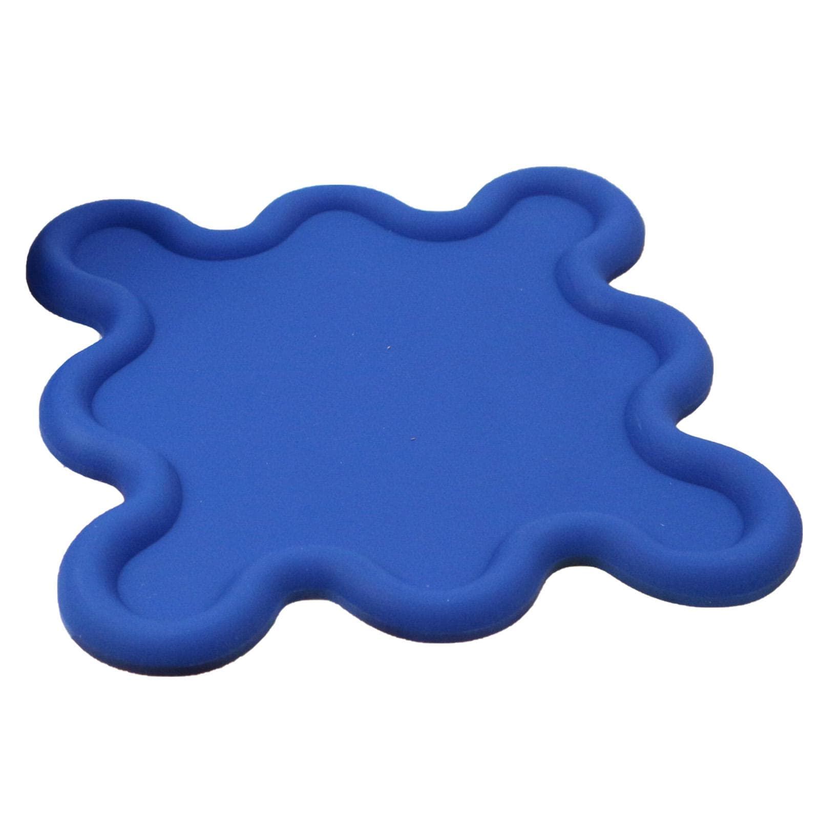 Cup Mat PVC Irregular Shape Heat Resisting Waterproof Household Bowl Mat for Kitchen Green blue