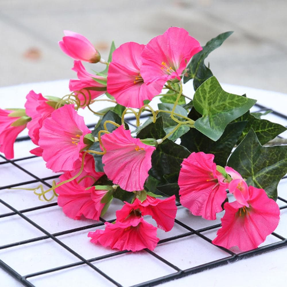 Fake Morning Glory Simulation Petunia Wedding Home Decor Artificial Flowers rose red