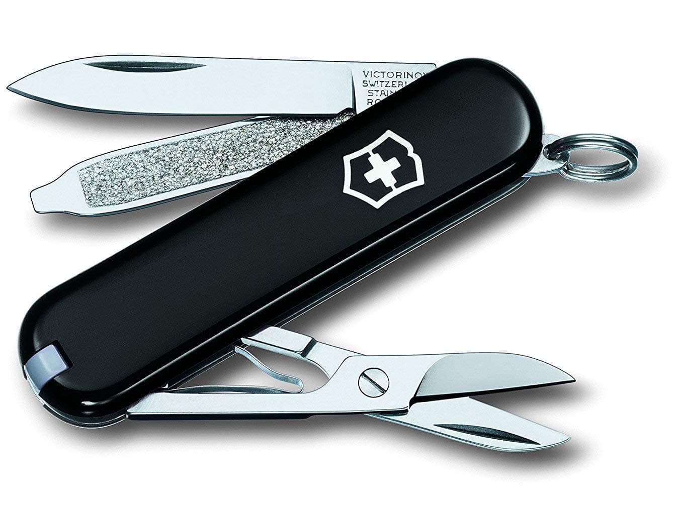 VICTORINOX Classic SD Dark Illusion Multi-Tool for Outdoor Camping, Emergency Preparedness, and Disaster Preparedness. Compact and convenient, it incl