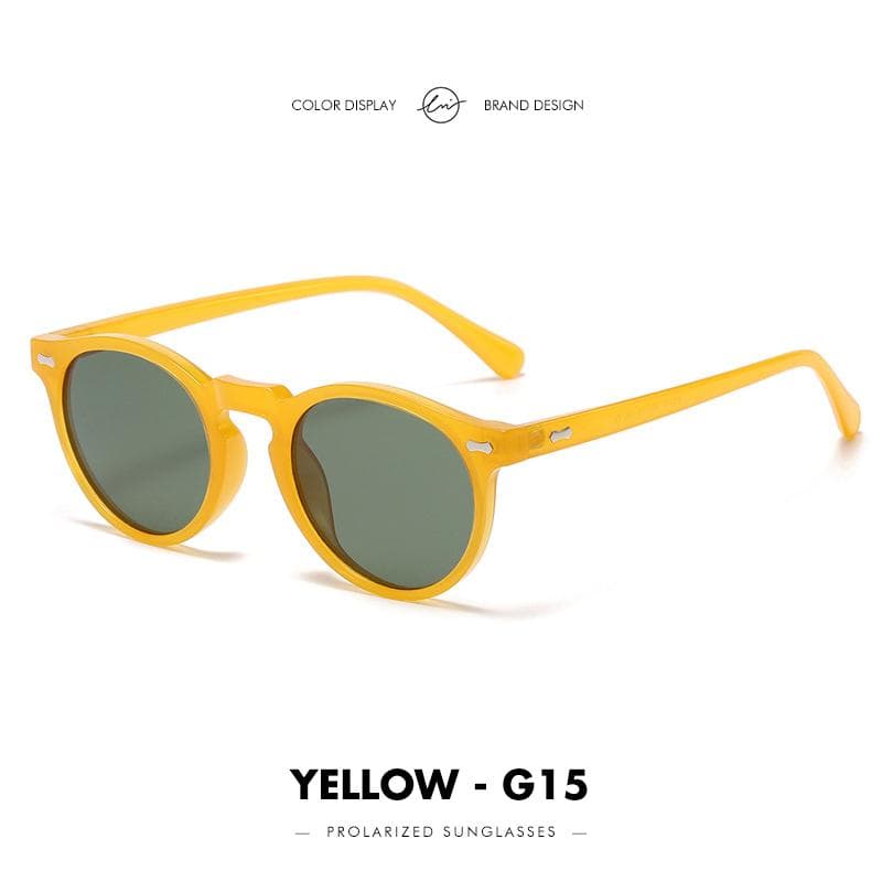 Vintage Tea Lens Round Sunglasses UV400 Protection Unisex Classic Driving Shades Outdoor Sun Glasses for Women Men Follow Picture