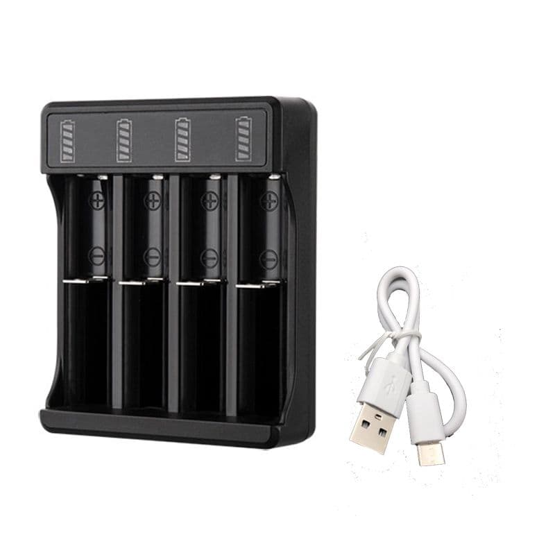 2/4 Slots Universal Battery Charger for 18650 18500 16340 14500 26650 Rechargeable Lithium Battery USB Charging Adapter 4 Slot