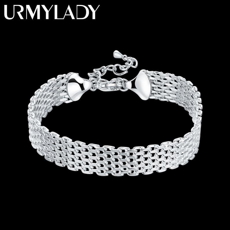 925 Sterling Silver Bracelets Exquisite Fashion Christmas Gifts Jewelry 20cm 8inches
