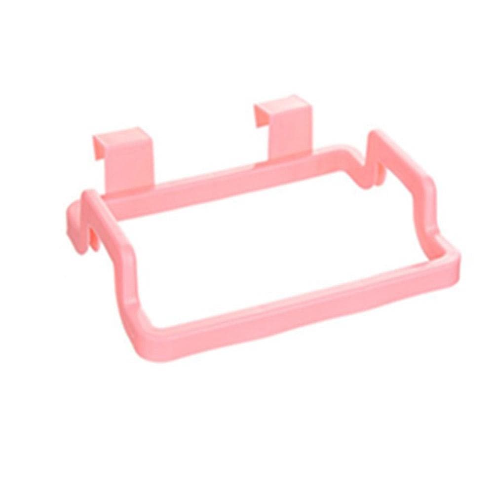 1Pc Kitchen Hanging Rubbish Bag Rack Garbage Storage Holder Bathroom Trash Hanger(Pink) Pink