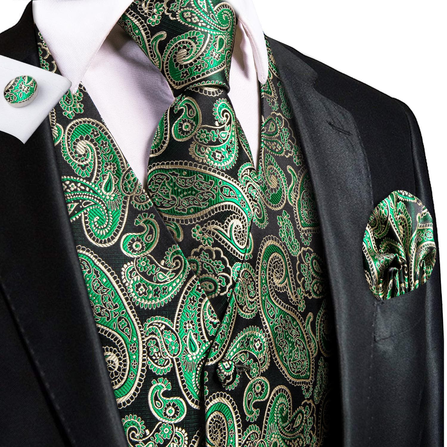 50 Colors Mens Vest Sleeveless V-Neck Pockets Waistcoat Tie Set Wedding Casual M