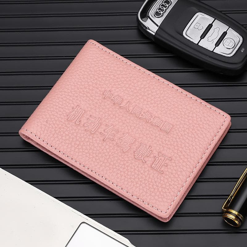 Ultra-Thin Genuine Leather Driver's License and ID Holder - Top Layer Cowhide Cover