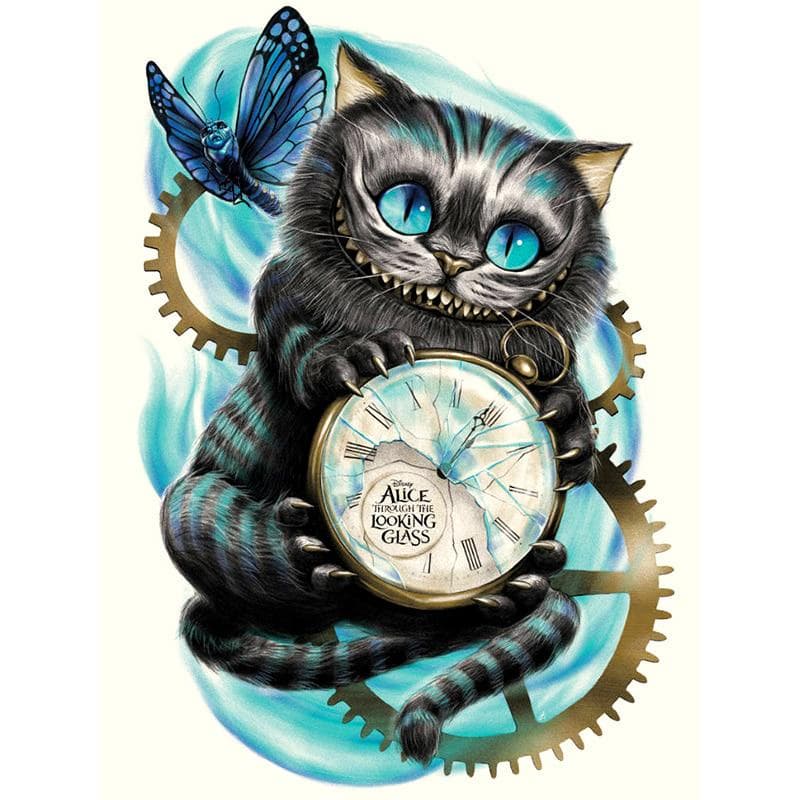 Diamond Embroidery 5D DIY Diamond Painting Cat Diamond Painting Mechanical Clock Cross Stitch 20X30CM