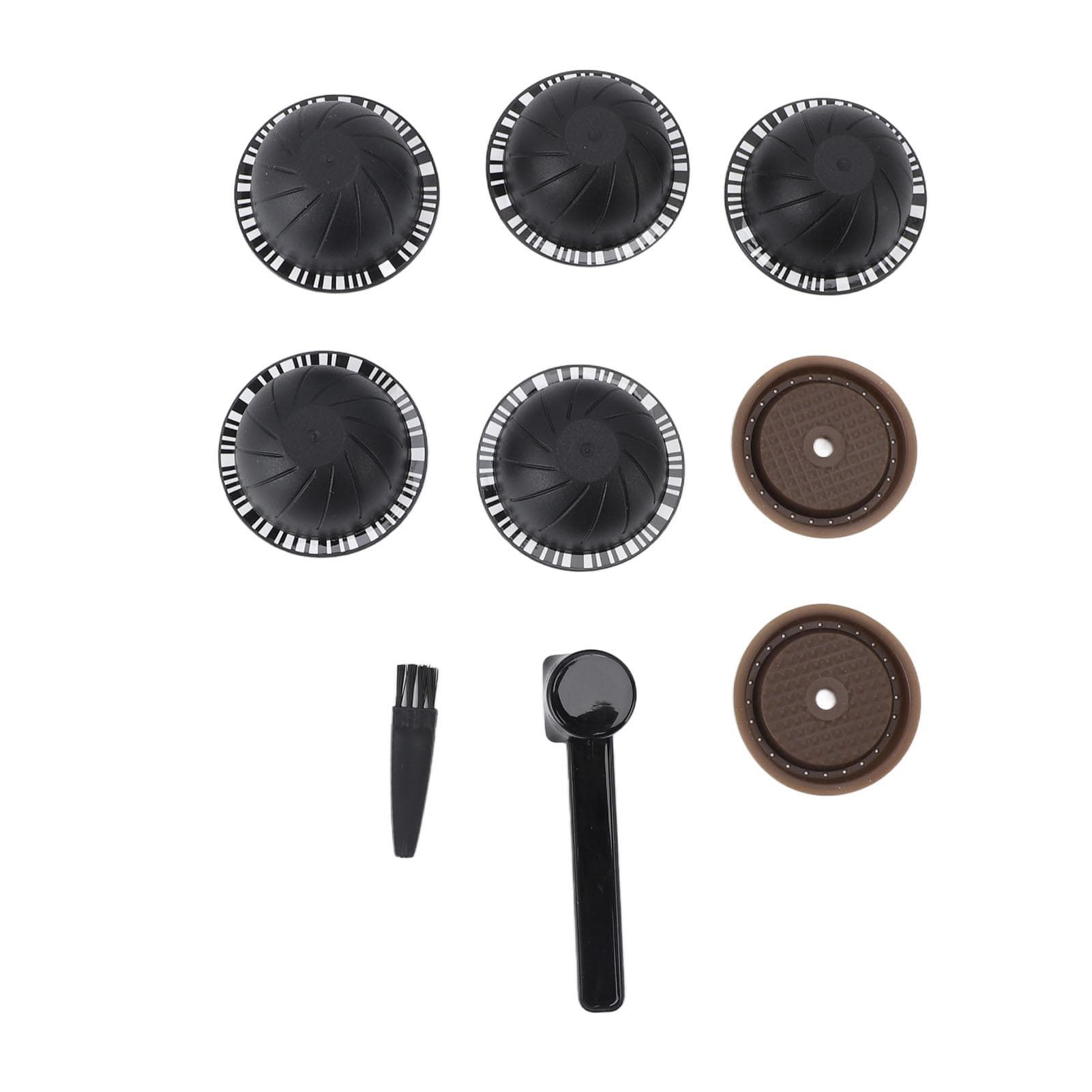 Reusable Capsule Kit For Nestle Vertuoline Coffee Machine with 5pcs Empty Refillable Pods 2pcs Black