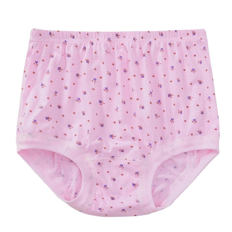 Women Briefs Cotton Panties High Waist Breathable Underwear Soft Comfortable Plus Size Underpants 3XL pink